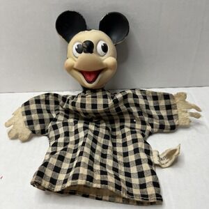 1950s Vintage Mickey Mouse Hand Puppet‎ GUND Pie Eyed Disney Collectible Toy